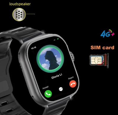 Смарт-годинник CDS9 Ultra 2 SIM-карта 180-камера AMOLED екран 4G 100+APP Black фото