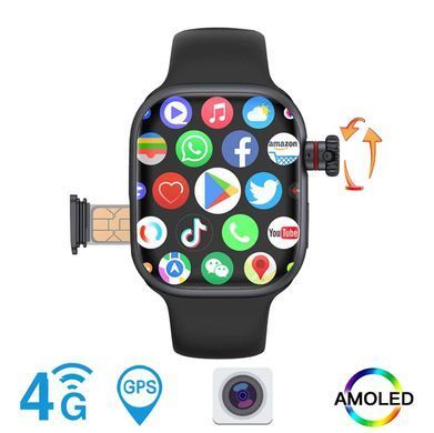 Смарт-годинник CD99 SIM-карта 180-камера 2GB RAM AMOLED Wifi GPS 16GB Black фото