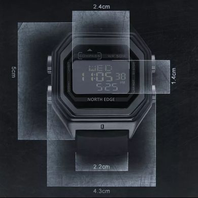Тактичний годинник з компасом NORTH EDGE ALPHA фото