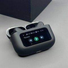 Бездротові ваакуумні навушники АirPlus Pro-02 з інтелектуальним дисплеєм на кейсі. ANC+ENC. Чорні. фото