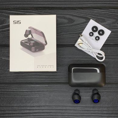 Бездротові сенсорні навушники AirPlus TWS S15 Mini Black з функцією Power Bank. фото