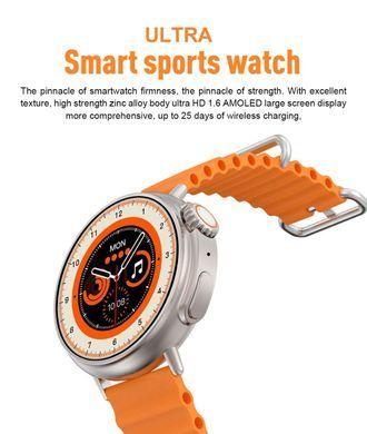 Круглий смарт-годинник Smart Watch GS Round Screen G9 Ultra Amoled Gold фото