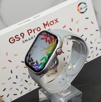 Смарт годинник GS9 Pro Max 45 mm Amoled екран українська мова Silver фото