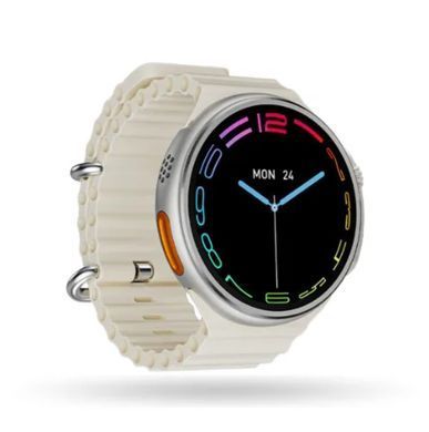 Круглий смарт-годинник Smart Watch GS Round Screen G9 Ultra Amoled Silver фото