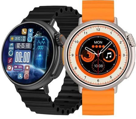 Круглий смарт-годинник Smart Watch GS Round Screen G9 Ultra Amoled Silver фото